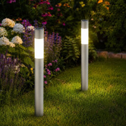 Gwsolar 2 Pack Solar Lights Path Lights 70Cm Aluminium, Switchable White/warm White, Ipx4, Screw/spike Install Garden Lights - thumbnail 2