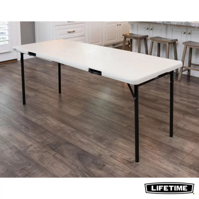 Lifetime Folding Table 6Ft Hdpe Heavy Duty Portable Indoor Outdoor Table Powder Coated Steel Frame 8 Seater Uv Protected - image 1