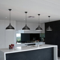 Long Life Lamps Company Modern Ceiling Pendant Light Black Metal Dome Lamp Shade M0080 - thumbnail 7