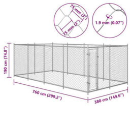 Berkfield Durable Outdoor Dog Kennel 8X4X2 M - thumbnail 5