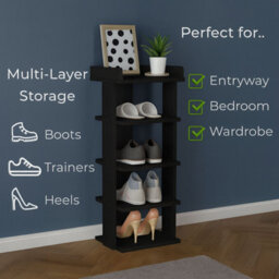 Neo Multi-Layer Wooden Shoe Rack Durable Storage Organiser Boots Sneakers Heels Space Saving Entryway Shelf - thumbnail 3