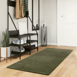 Berkfield Rug Huarte Short Pile Soft And Washable Forest Green 80X200 Cm - thumbnail 1