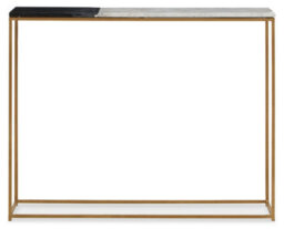 Premier Housewares Interiors By Premier Console Table, Black & White Marble Top Console Table, Metal And Marble Console Table, Luxury Console Table