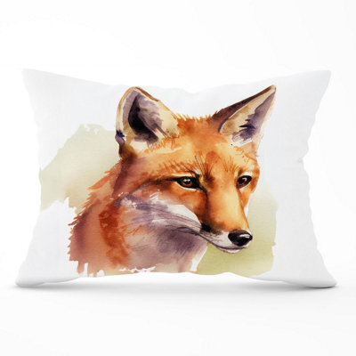 Warren Reed Designer Fox Watercolour Cushions 33Cm X 48Cm