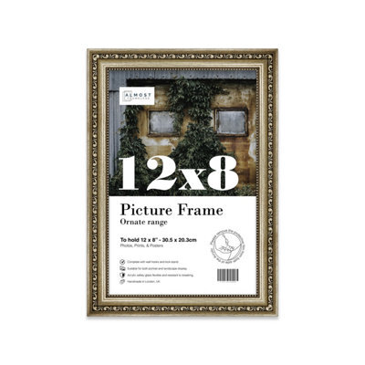 12X8 Champaign Ornate Picture Frame (30.5 X 20.3Cm) Poster, Photo, Artwork, Gallery Wall Or Print