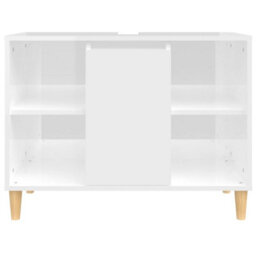 Berkfield Sink Cabinet High Gloss White 80X33X60 Cm Engineered Wood - thumbnail 6