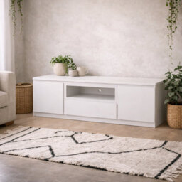 Wyld Haus Hemingway 166Cm White Gloss Wide Tv Unit 2 Doors 1 Drawer - thumbnail 1