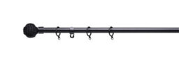 Lister Cartwright 19 mm Extendable Metal Curtain Poles  - Gun Metal (Knotted Finials, 120 - 210 Cm) - thumbnail 2