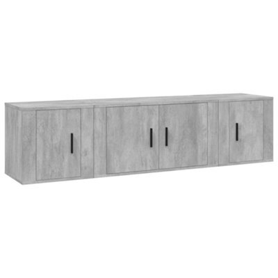 Berkfield Classic 3 Piece Tv Cabinet Set Concrete Grey Engineered Wood - image 1