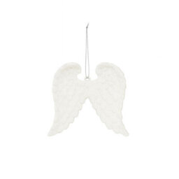 Melody Maison Set Of 4 White Glitter Angel Wings - 12Cm - thumbnail 6