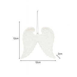 Melody Maison Set Of 4 White Glitter Angel Wings - 12Cm - thumbnail 7