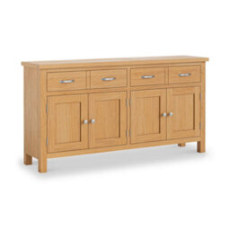 London Oak Extra Large Sideboard Cabinet Fully Assembled - By Roseland Furniture
