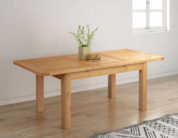 Buttercup Farm Bologna Butterfly Extension Table (Extends To 200Cm) - L90 X W140 X H76 Cm - Oak