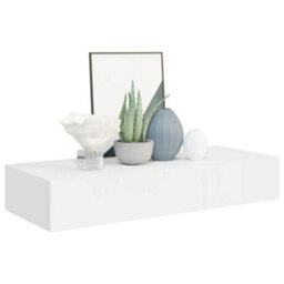 Berkfield Wall-Mounted Drawer Shelves 2 Pcs White 60X23.5X10Cm Mdf - thumbnail 3