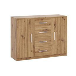 Bono Bo 01 K2D4Sz Artisan Oak Chest Of Drawers 2 Doors And 4 Drawers Modern Laminated Storage Unit With Durable Abs Edging - thumbnail 2