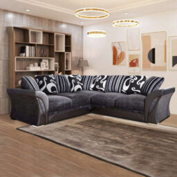 Sliding Wardrobes 4 u LTD Sliding Wardrobes 4U Ravish Fabric Corner & 3+2 Sofa In 2 Colors (Corner - Black/grey) - thumbnail 1