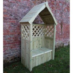 Churnet Valley Garden Furniture Ltd Daisy 2 Seat Trellis Storage Arbour - L60 X W130 X H211 Cm - Partially Assembled - Set Of Waterproof Cushions Included - thumbnail 4
