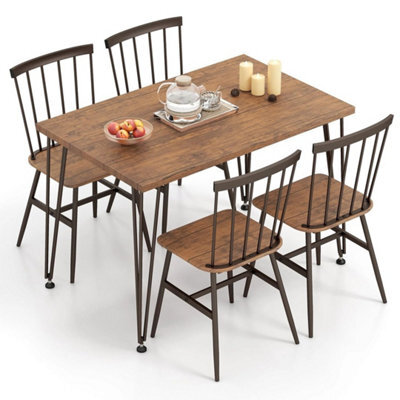 5-Piece Dining Table Set For Kitchen Table & 4 Chairs W/ Metal Frame - image 1
