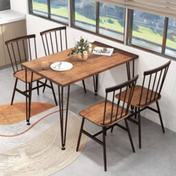 5-Piece Dining Table Set For Kitchen Table & 4 Chairs W/ Metal Frame - thumbnail 3