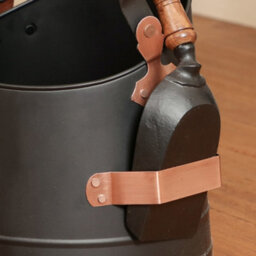 Dibor Traditional Black Copper Fireside Coal Bucket With Scoop - thumbnail 3