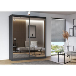 Arte Multi 20 - Modern Graphite Sliding Door Wardrobe With Mirrors (H)2180mm (W)1830mm (D)610mm - thumbnail 1