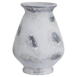 Hill Interiors Naxos Large Antique White Vase - thumbnail 1