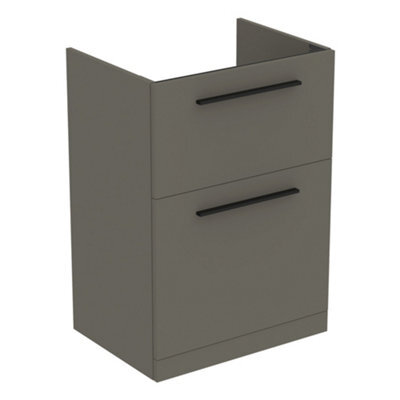 Ideal Standard I.life A Standard Matt Quartz Grey Freestanding Bathroom Vanity Unit (H) 853mm (W) 600mm - image 1