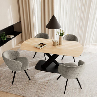 Furniture To Go Morella Oval Extending Dining Table In Sand Ceramic 120-180Cm - image 1