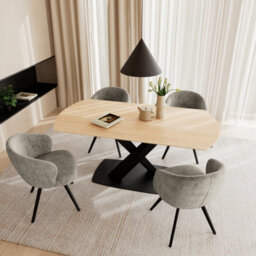 Furniture To Go Morella Oval Extending Dining Table In Sand Ceramic 120-180Cm - thumbnail 1