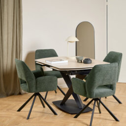 Furniture To Go Morella Oval Extending Dining Table In Sand Ceramic 120-180Cm - thumbnail 2