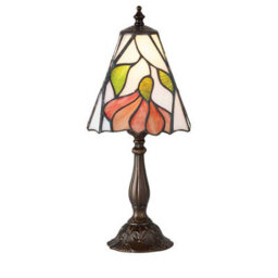 Luminosa Lighting Luminosa Botanica 1 Light Small Table Lamp Dark Bronze, Tiffany Glass, E14