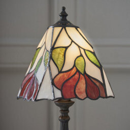 Luminosa Lighting Luminosa Botanica 1 Light Small Table Lamp Dark Bronze, Tiffany Glass, E14 - thumbnail 3
