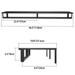 Living And Home Black Wall Mounted Bedroom Clothes Rack With Top Shelf - thumbnail 7