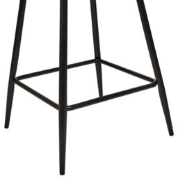Wyld And Coco Brandlux Velvet Bar Chairs Set Of 2 White With Armrests And Metal Legs - 91Cm High - thumbnail 8