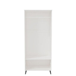 Urbn-Living Urbnliving 180Cm Height Black Wardrobe With White 2 Door 2 Drawer Modern Bedroom Clothes Storage Hanging Rail - thumbnail 7