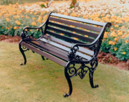 Jardine Sandringham Bench British Made, High Quality Cast Aluminium Garden Furniture - L126 X W68 X H82 Cm - thumbnail 1