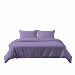 Microfibre Soft Touch Duvet Cover And Pillowcase/s Set Bed Linen Lilac - thumbnail 2