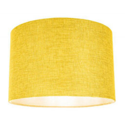 Happy Homewares Contemporary And Sleek Yellow Plain Linen Fabric Drum Lamp Shade 60W Maximum - thumbnail 3