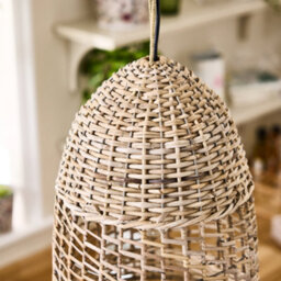 Dibor Traditional Style Small Wicker Pendant Ceiling Light Shade - thumbnail 4