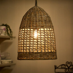Dibor Traditional Style Small Wicker Pendant Ceiling Light Shade - thumbnail 1