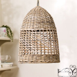Dibor Traditional Style Small Wicker Pendant Ceiling Light Shade - thumbnail 2