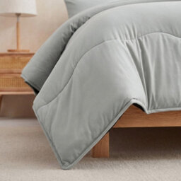 Reversible 10.5 Tog Coverless Duvet Set Grey Soft Microfibre Quilt With Quilted Pillowcase Covers - thumbnail 6
