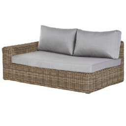 Beliani Garden Corner Sofa With Ottoman 6 Seater Palermo Modular Pe Rattan Light Brown - thumbnail 9