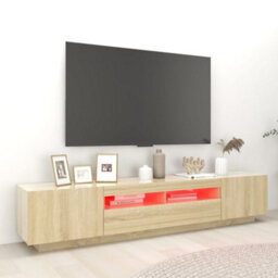 Vidaxl Tv Cabinet With Led Lights Sonoma Oak 200X35X40 Cm - thumbnail 4