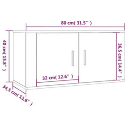 Berkfield Wall-Mounted Tv Cabinets 2 Pcs Grey Sonoma 80X34.5X40 Cm - thumbnail 9