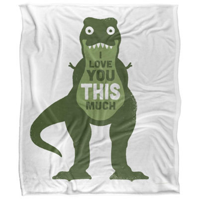 David Olenick Amourosaurus Silky Supersoft Blanket Green/white (60In X 50In) - image 1