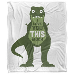 David Olenick Amourosaurus Silky Supersoft Blanket Green/white (60In X 50In) - thumbnail 1