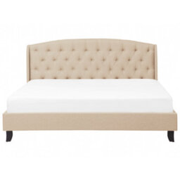 Beliani Bed Fabric Bordeaux 180 X 200 Cm (Eu Super King) Beige - thumbnail 4