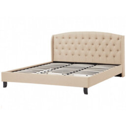 Beliani Bed Fabric Bordeaux 180 X 200 Cm (Eu Super King) Beige - thumbnail 6