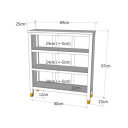 Cabinet Bits Palazzi  Low Bookcase Blue H97 W89 D25Cm - thumbnail 6